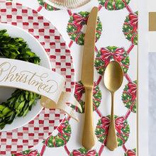 Load image into Gallery viewer, Holiday Wreath Lattice Placemat
