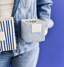 Load image into Gallery viewer, Indigo Small Dot Small Mini Nesting Cube
