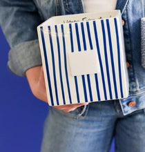 Load image into Gallery viewer, Indigo Skinny Stripe Medium Mini Nesting Cube
