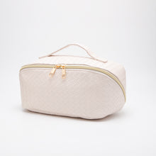 Load image into Gallery viewer, The Juliette Woven Vegan Leather Satin Lined Makeup Bag
