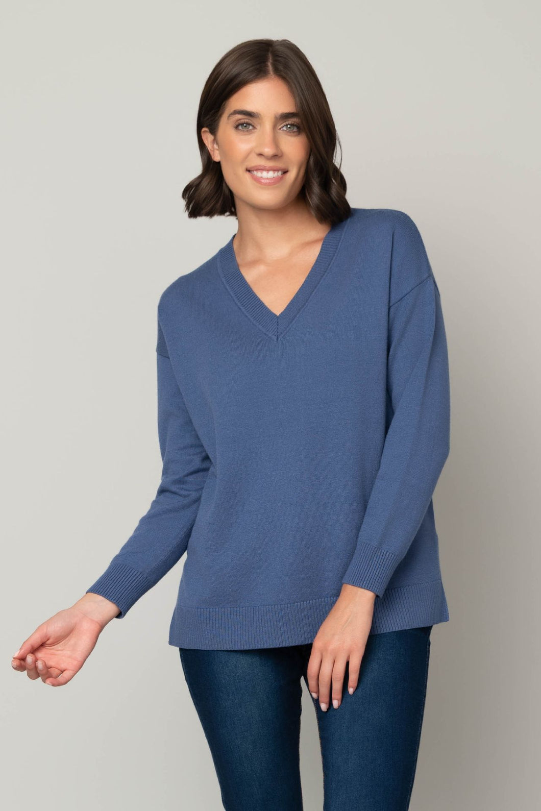Jersey Stitch V-Neck Sweater