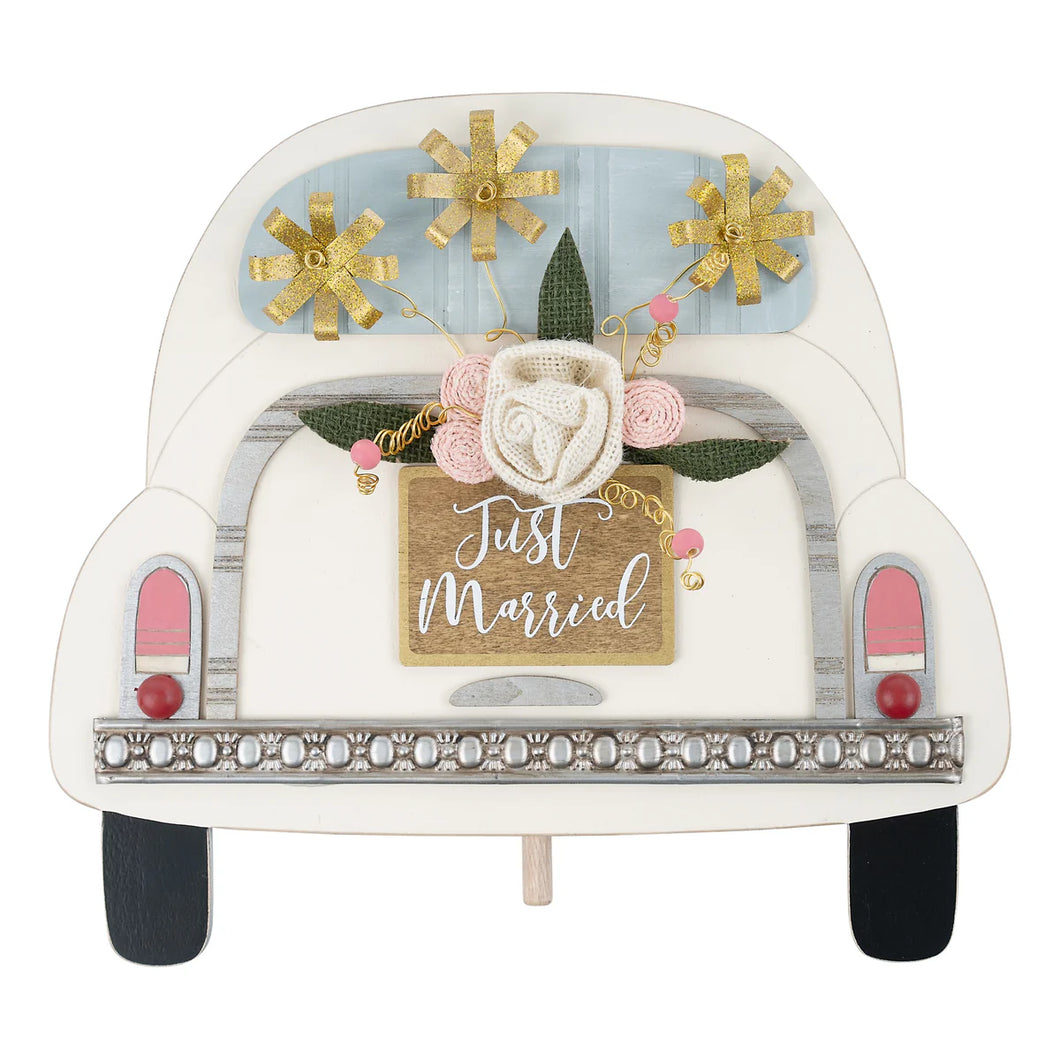 Just Married W Sparklers Car Topper