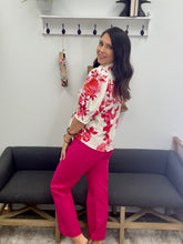 Load image into Gallery viewer, Linque Floral Button Front Top, Pink
