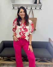 Load image into Gallery viewer, Linque Floral Button Front Top, Pink

