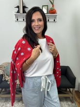 Load image into Gallery viewer, Polka Dot Red Sweater with Neck Tie
