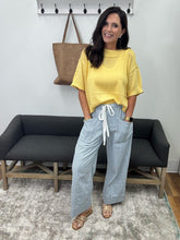 Load image into Gallery viewer, Light Blue Stripe Drawstring Pant
