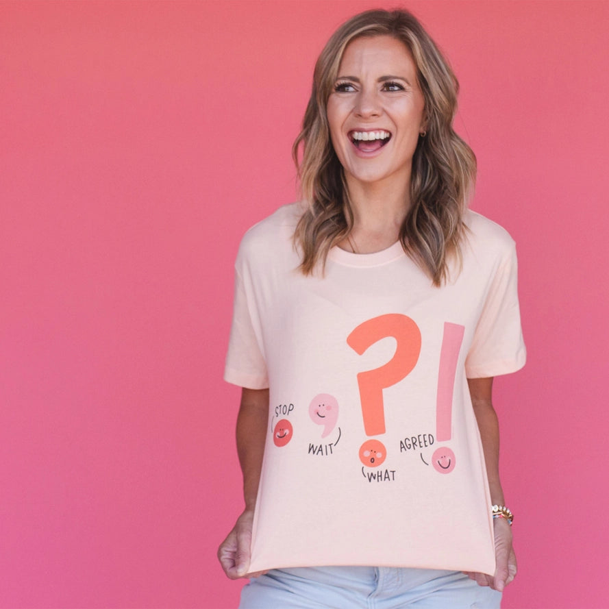 Peachy Pink Punctuation Tee