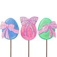 Load image into Gallery viewer, RT Eggs With Plaid Bows, Set Of 3
