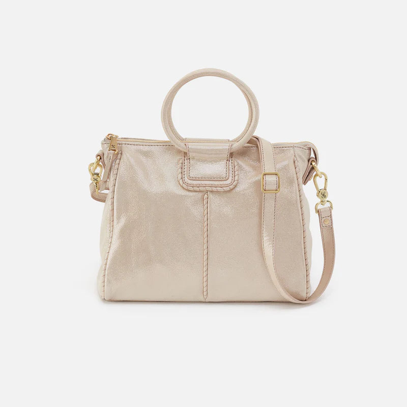 Sheila Medium Satchel, Sand Shimmer