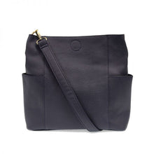 Load image into Gallery viewer, Navy Kayleigh Side Pocket Bucket Bag
