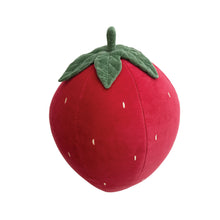 Load image into Gallery viewer, Cotton Velvet Strawberry Shaped Pillow
