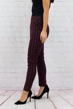 Load image into Gallery viewer, Black &amp; Wine Plaid Pants
