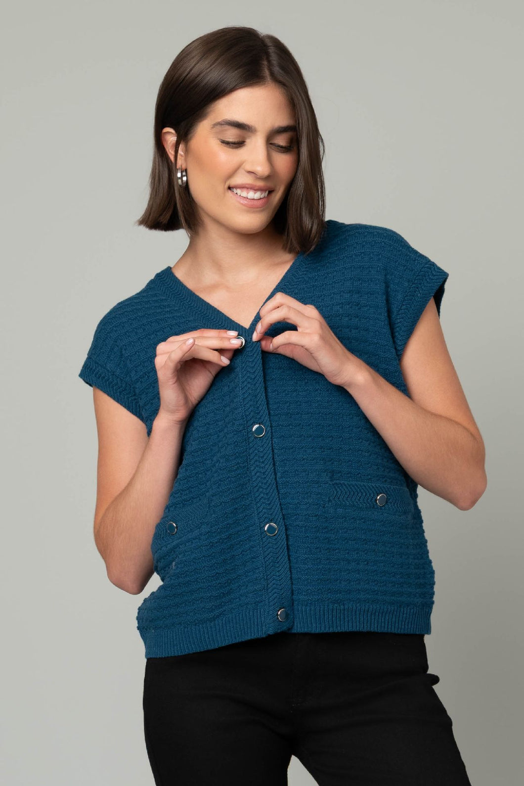 V-Neck Jacquard Sweater