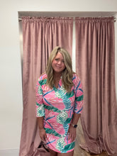 Load image into Gallery viewer, Peyton Dress, Pink &amp; Green Watercolor
