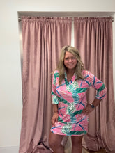 Load image into Gallery viewer, Peyton Dress, Pink &amp; Green Watercolor
