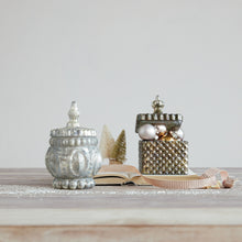 Load image into Gallery viewer, Decorative Embossed Mercury Glass Container
