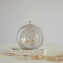 Load image into Gallery viewer, Mercury Glass Diorama Ornament W Deer &amp; Trees
