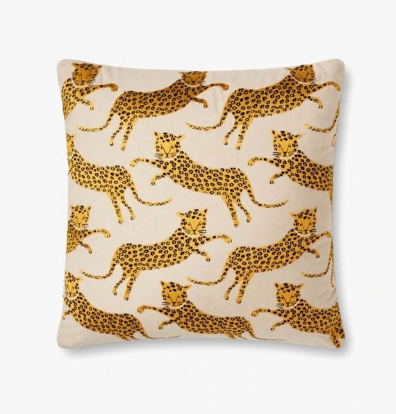 Leaping Leopards Pillow