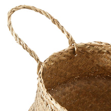 Load image into Gallery viewer, Walnut Hand Woven Palm and Seagrass Belly Basket

