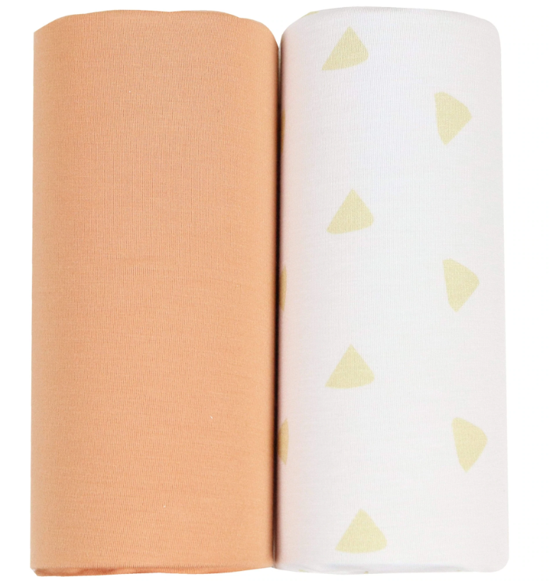 Tan and Terra Cotta Swaddle Blanket 2 Pack