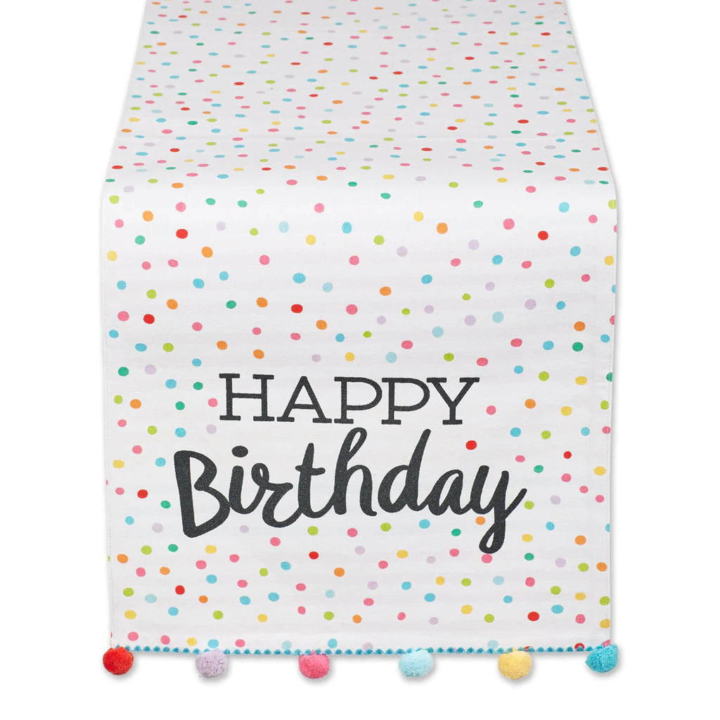 Happy Birthday Embellished Table Runner