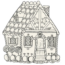 Load image into Gallery viewer, Die Cut Gingerbread House Coloring Placemat
