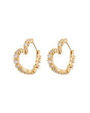 Load image into Gallery viewer, Diamond Heart Bijoux Hoops, Gold
