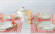 Load image into Gallery viewer, Seafoam &amp; Red Awning Stripe Runner
