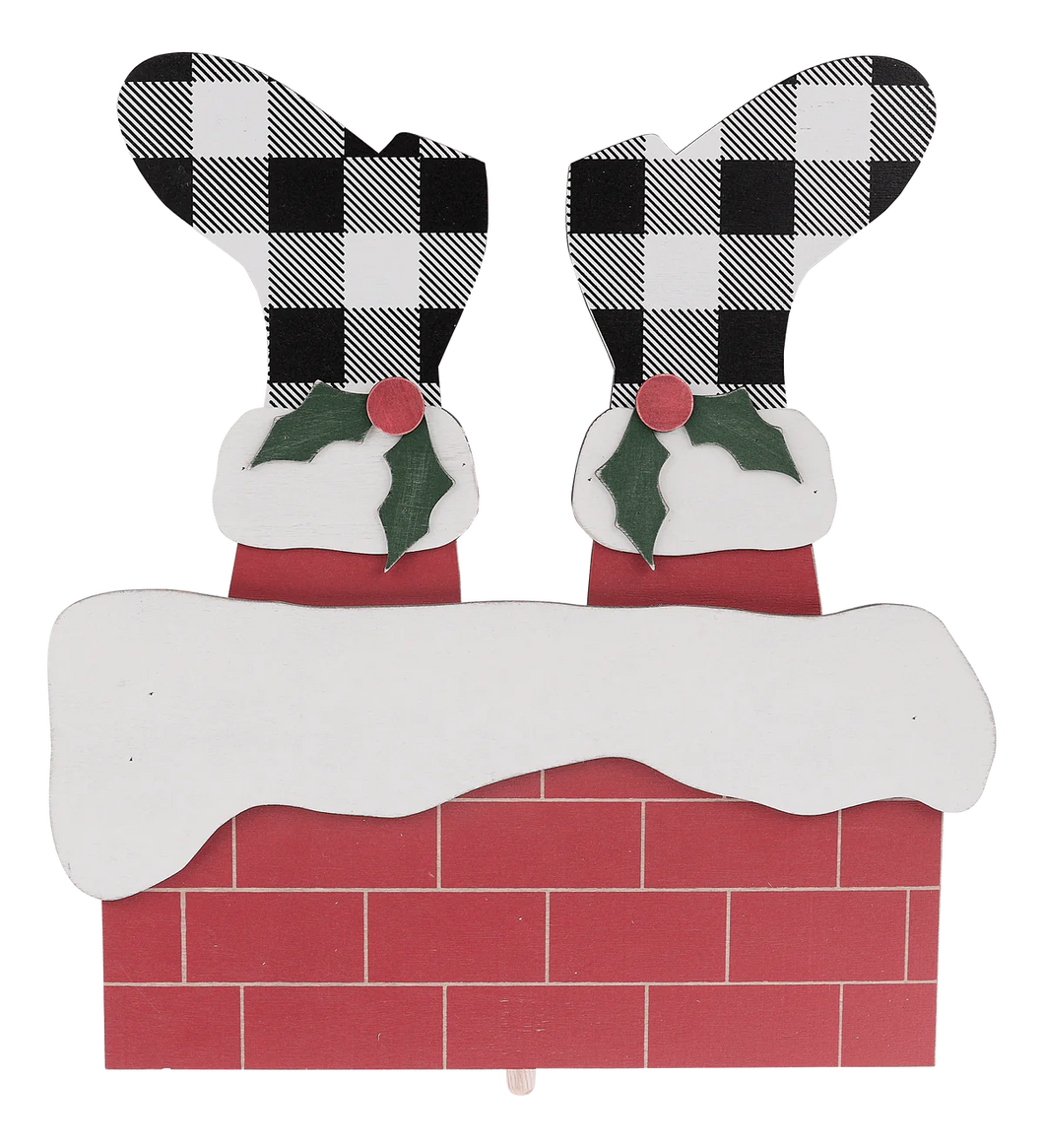 Santa Down The Chimney Topper
