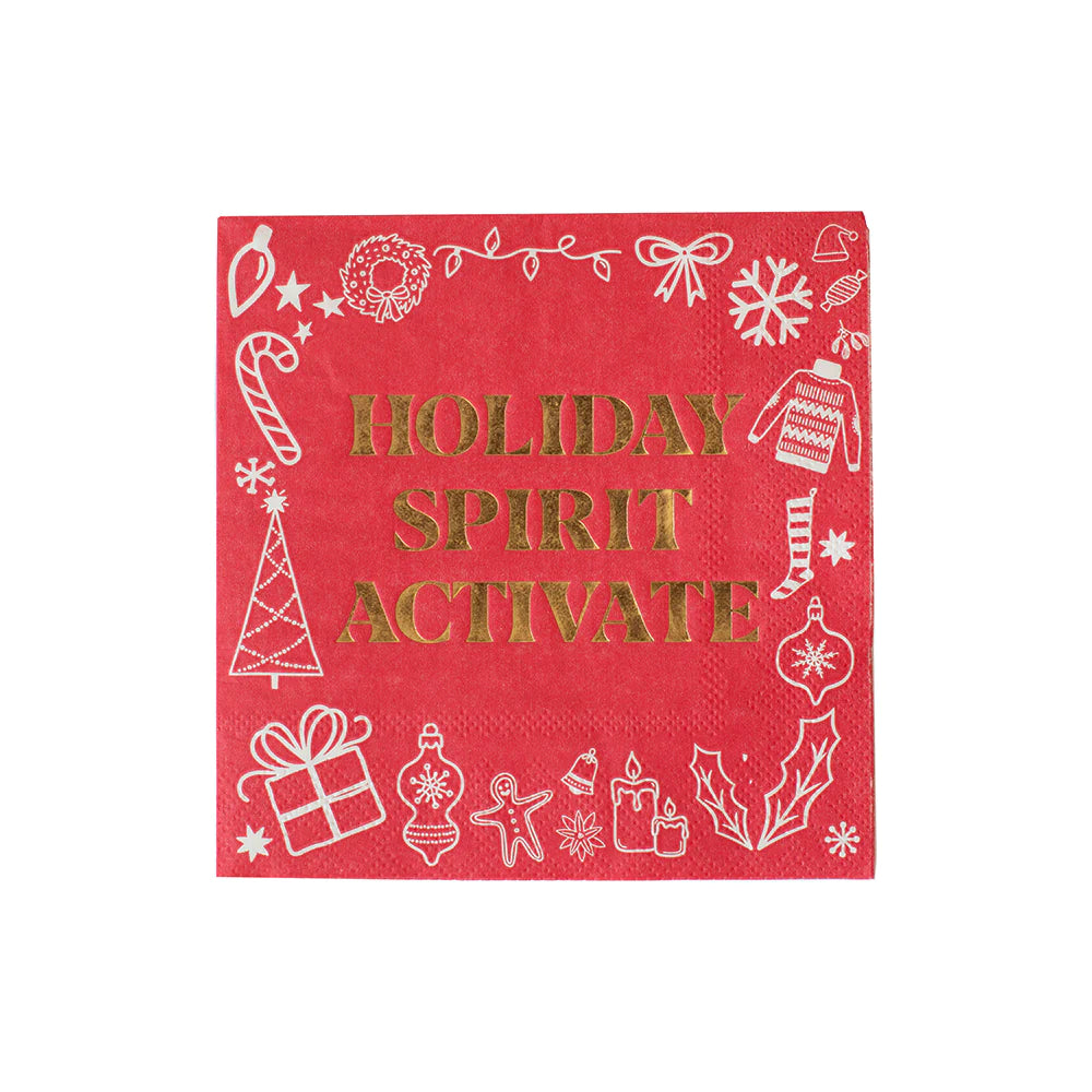 Holiday Spirit Activate Cocktail Napkin