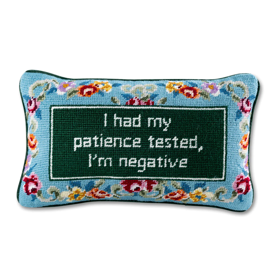 Patience Tested Needlepoint Pillow