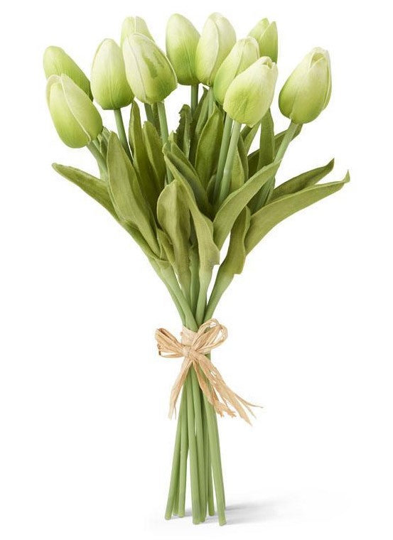 Bright Green Real Touch Tulip Bunch