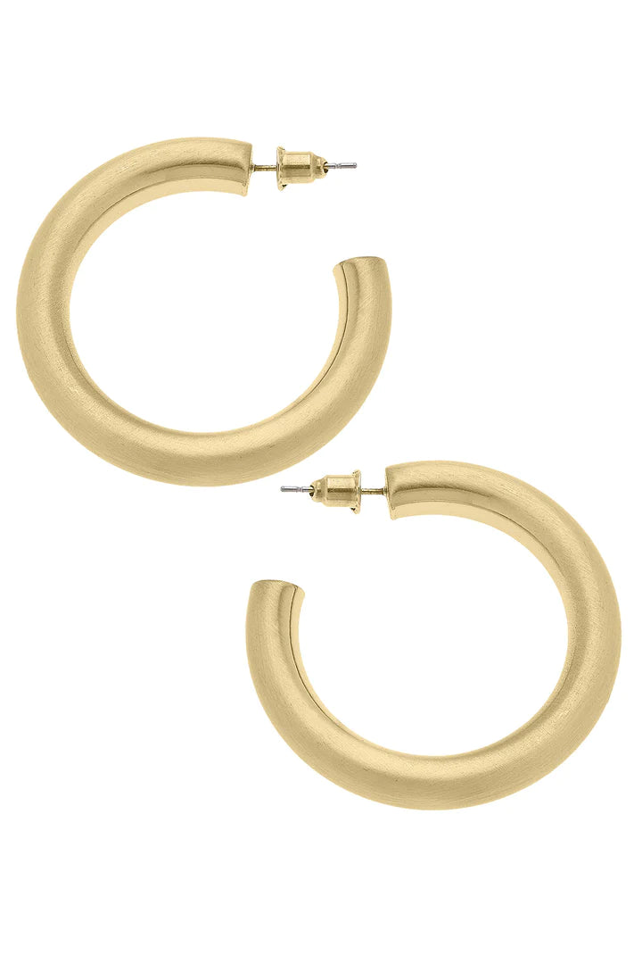 Arabella Hoop Earrings Satin Gold