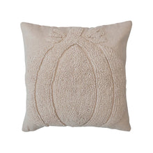 Load image into Gallery viewer, 18&quot; Square Cotton Pillow, Pumpkin &amp; Chambray Back In Cream
