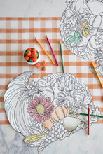 Load image into Gallery viewer, Die Cut Coloring Cornucopia Placemats
