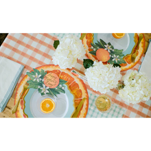 Load image into Gallery viewer, Orange Painted Check Runner
