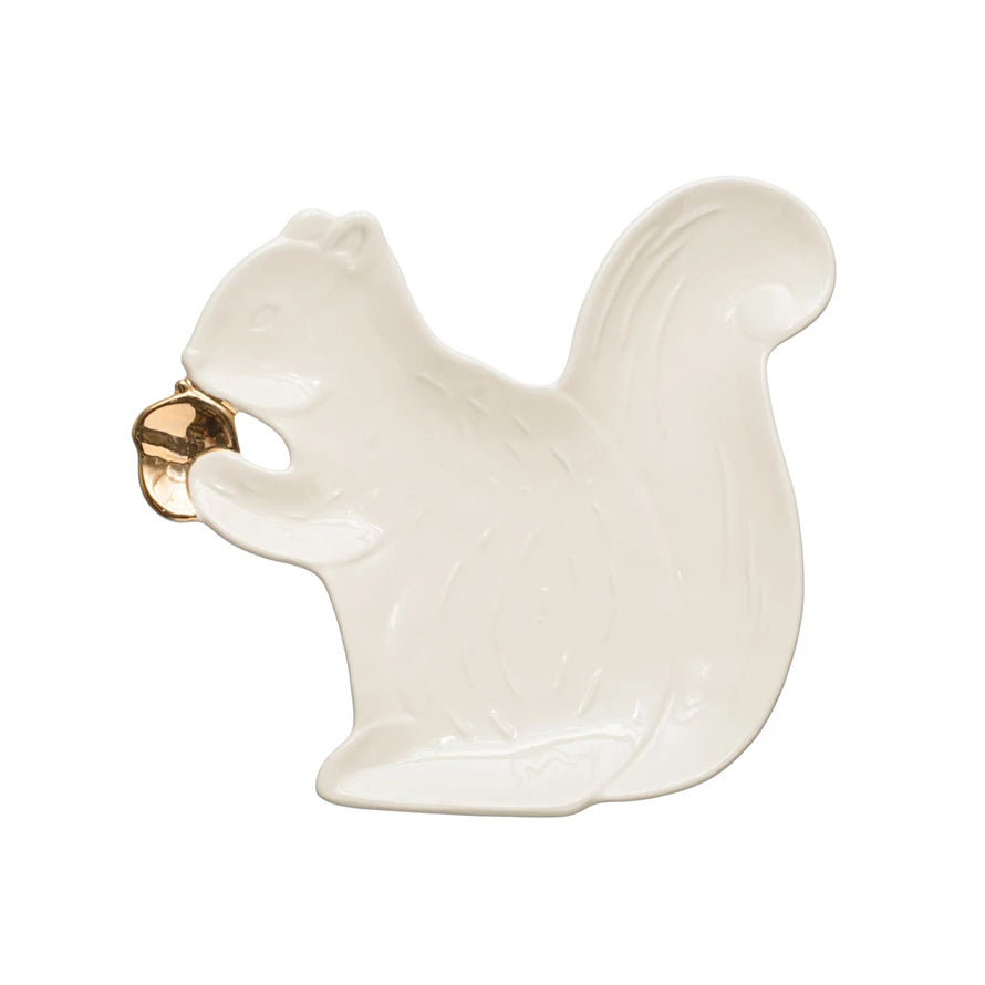 Stoneware Squirrel Shaped Plate