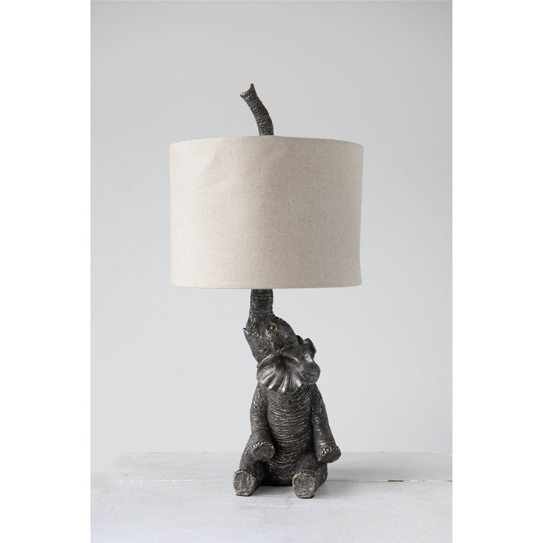Antique Brass Elephant Lamp