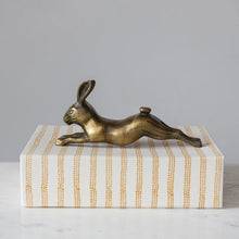 Load image into Gallery viewer, Cast Aluminum Rabbit, Antique Brass Finish
