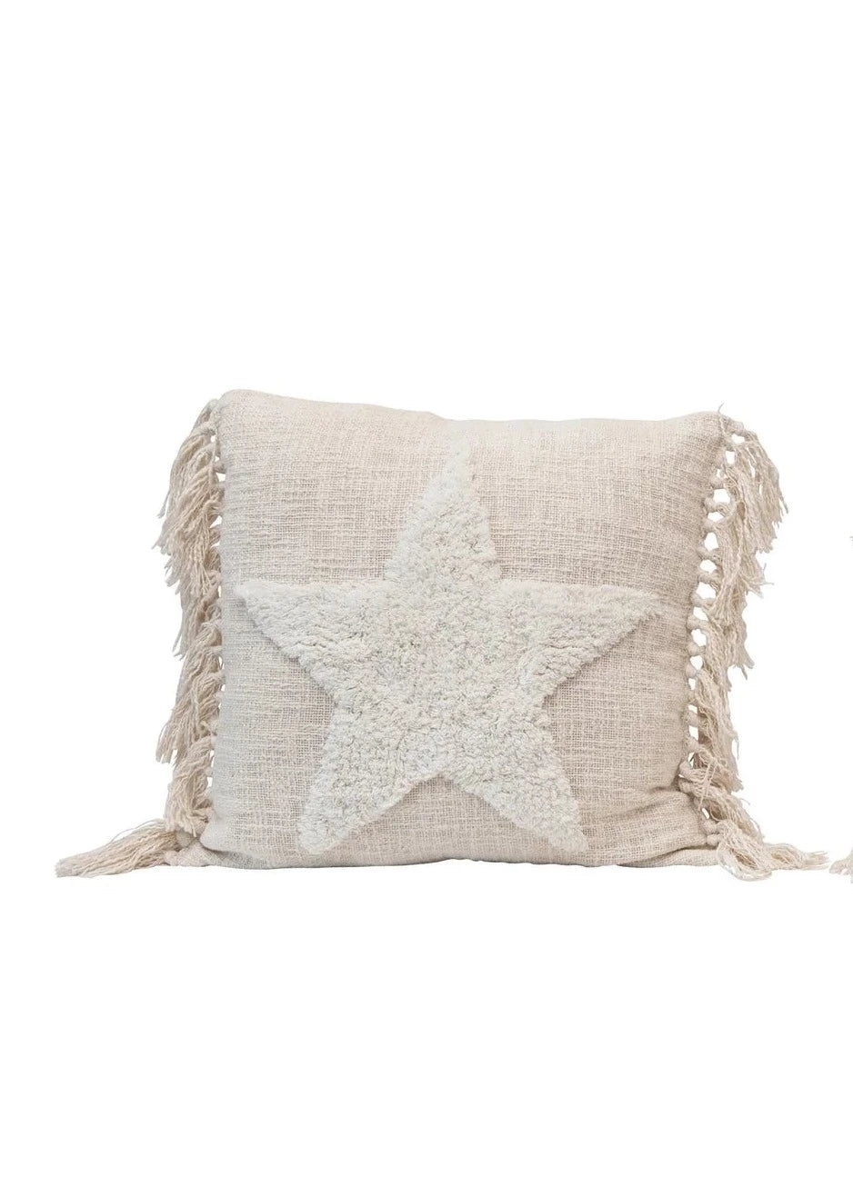 20” Cotton Star Pillow with Tass