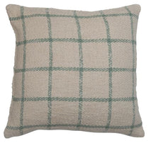 Load image into Gallery viewer, Woven Green Plaid Pillow
